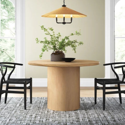 Natural Solid Wood Round Dining Table | Kitchen & Dining Furniture – Oakvello