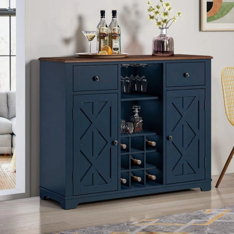 Solid Wood Wine Rack & Cabinet | Home Bar Storage Furniture – Oakvello