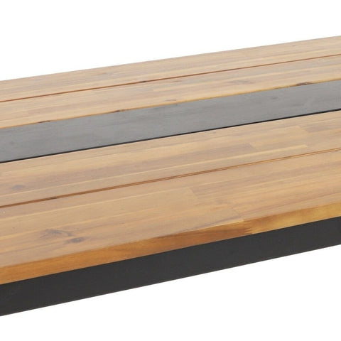 Teak & Black Solid Wood Dining Table | Two-Tone Kitchen Furniture – Oakvello
