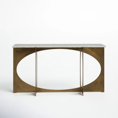 Marble Top Solid Wood Console Table | Luxury Entryway Furniture – Oakvello