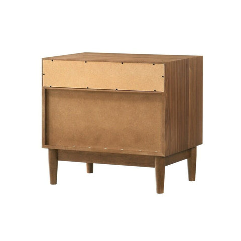 2-Drawer Nightstand with Open Shelf | Solid Wood Bedside Table – Oakvello
