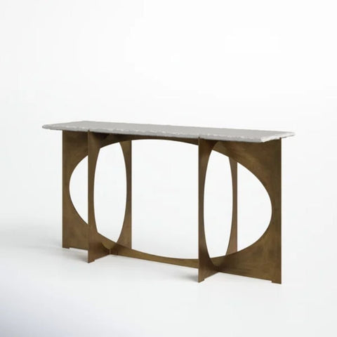 Marble Top Solid Wood Console Table | Luxury Entryway Furniture – Oakvello
