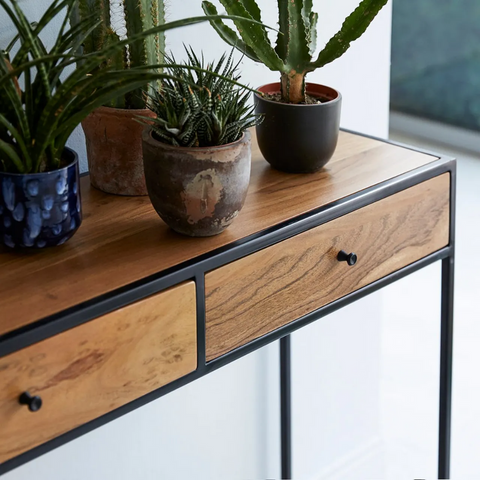 Solid Sheesham Wood Console Table | Entryway & Hallway Furniture – Oakvello