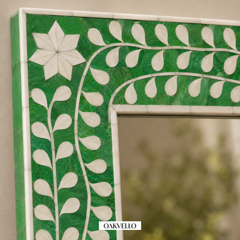 Green Vine Bone Inlay Full Length Mirror – 180 x 100 cm