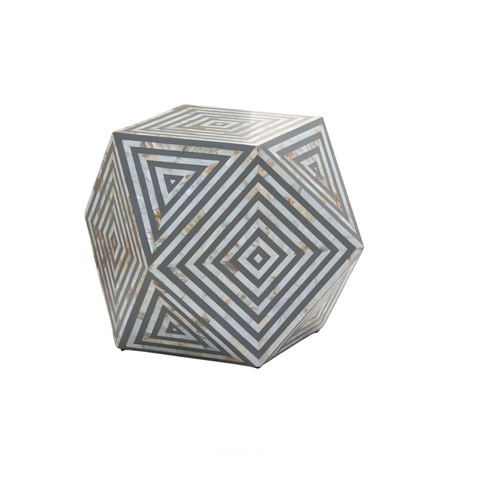 Vortex Geo Bone Inlay Side Table