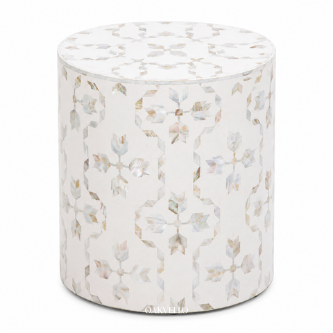 Pearl Bloom Shell Inlay Side Table