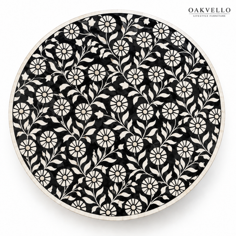 Monarch Noir Bone Inlay Coffee Table| Handcrafted Artisan Living Room Centre Table – Oakvello