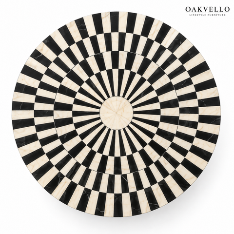 Black & White Sunburst Coffee Table I Oakvello