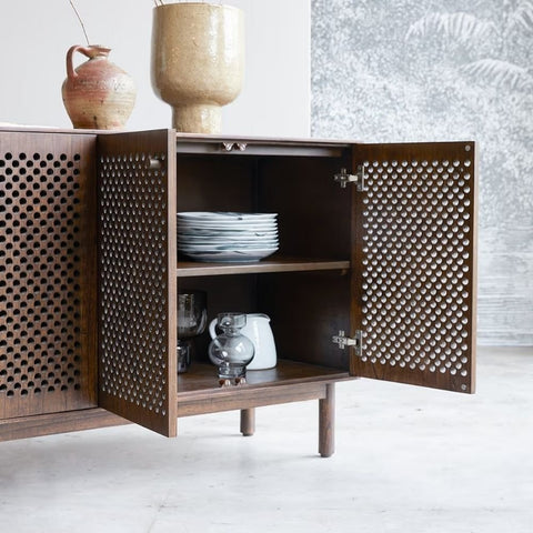 Solid Sheesham Wood Sideboard | Durable Living Room Storage Cabinet – Oakvello