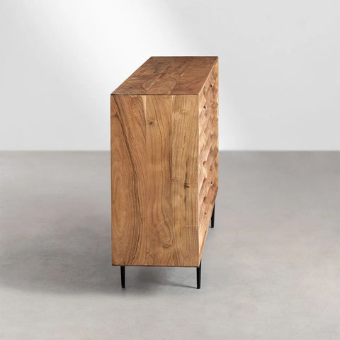 Petter Acacia Wood Sideboard | Solid Hardwood Living Room Storage – Oakvello