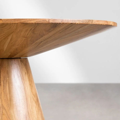 Weymar 120cm Round Solid Acacia Wood Dining Table | Kitchen Furniture – Oakvello