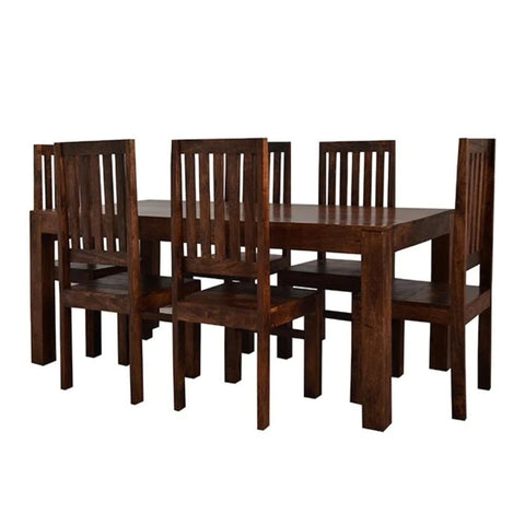 High Slat Back Solid Mango Wood Dining Chair | Kitchen Seating – Oakvello
