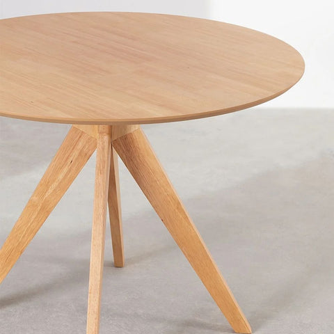 Sekiz 100cm Round Solid Wood Dining Table | Kitchen & Dining Furniture – Oakvello