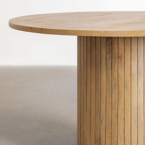 Analis 120cm Round Solid Mango Wood Dining Table | Kitchen Furniture – Oakvello
