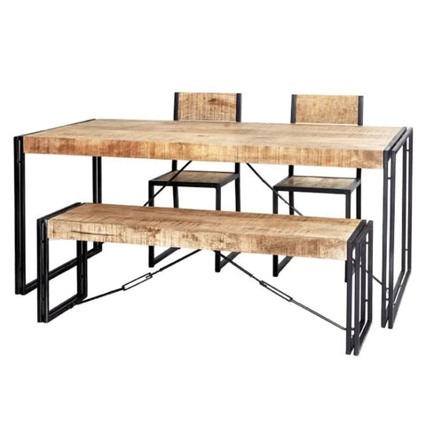 Industrial Solid Wood Mintis Bench | Entryway & Living Room Seating – Oakvello