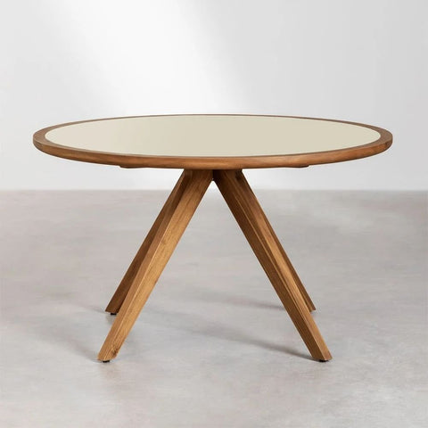 Gamila 130cm Acacia Wood & Cement Rectangular Dining Table – Oakvello