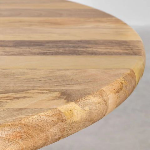 Macbet 140cm Round Solid Mango Wood Dining Table | Kitchen Furniture – Oakvello