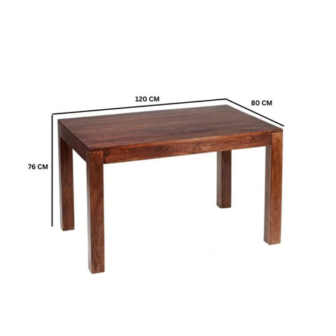 Jaipuri Dakota 120cm Solid Mango Wood Small Dining Table – Oakvello