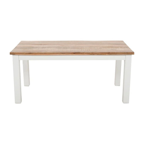 Jaipuri 170cm White Solid Mango Wood Dining Table | Kitchen Furniture – Oakvello