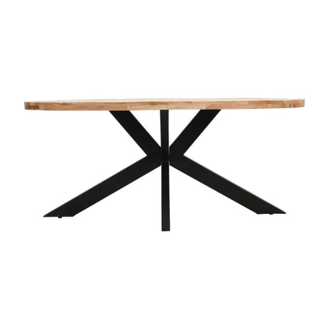 6-8 Seater Oval Solid Mango Wood Dining Table | Large Kitchen Furniture – Oakvello