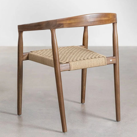 Visby Solid Teak Wood Dining Chair | Scandinavian Kitchen Seating – Oakvello