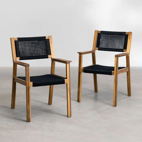 Tenay Square Solid Wood Dining Chair with Armrests | Kitchen Seating – Oakvello