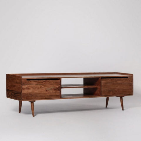 Solid Sheesham Wood TV Cabinet | Media Console & Living Room Storage – Oakvello