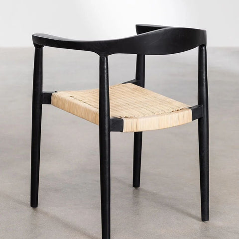 Kiemer Solid Wood Dining Chair with Armrests | Premium Kitchen Seating – Oakvello