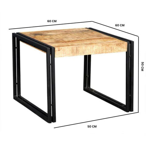 Upcycled Industrial Solid Wood & Metal Mintis Coffee Table | Living Room Furniture – Oakvello