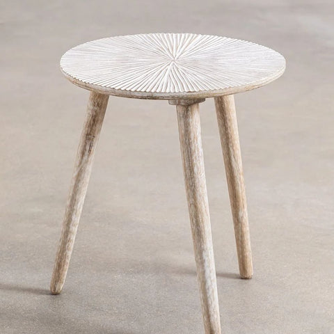 Nabordi Round Solid Mango Wood Coffee Table | Living Room Centre Table – Oakvello