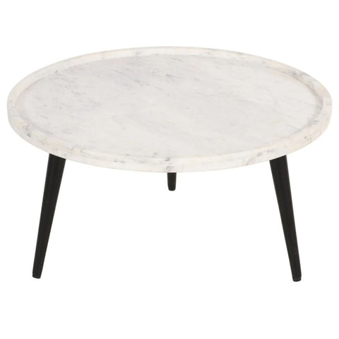 Jaipuri York Marble Top Coffee Table with Metal Legs | Living Room Furniture – Oakvello