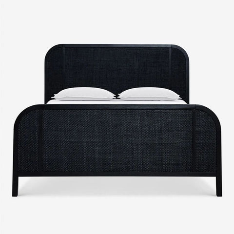 Gagron Solid Wood Rattan Cane Bed | Handcrafted Boho Bedroom Furniture – Oakvello
