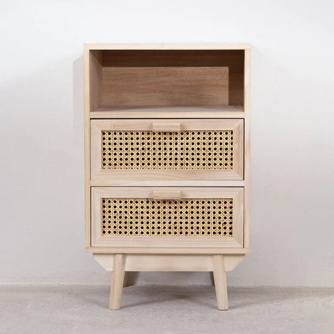Ralik Solid Wood Bedside Table with Drawers | Bedroom Nightstand – Oakvello