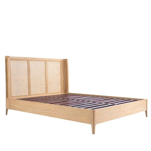 Jaipur Cane Bali Series Bed | Handcrafted Rattan Solid Wood Bedroom Furniture – Oakvello