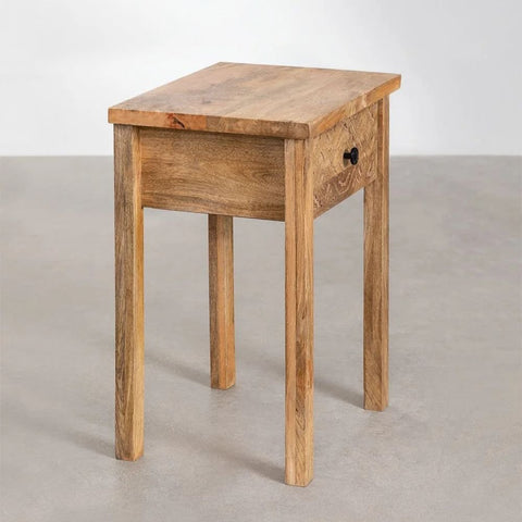 Maraja Style Solid Mango Wood Bedside Table | Bedroom Nightstand – Oakvello