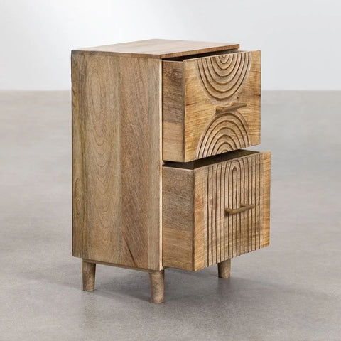 Langson Solid Mango Wood Bedside Table | Bedroom Nightstand – Oakvello