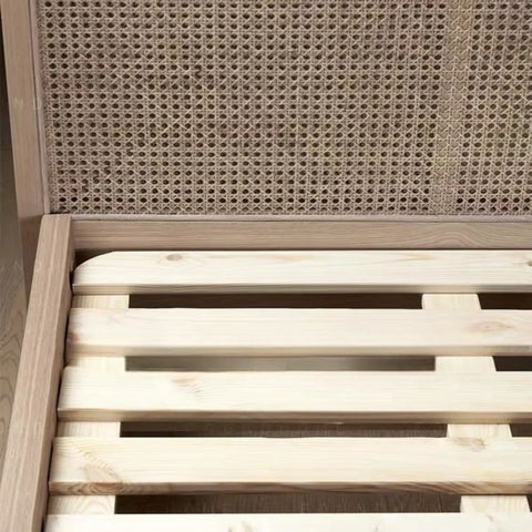 Stylish Solid Wood & Cane Bed | Handcrafted Boho Bedroom Furniture – Oakvello
