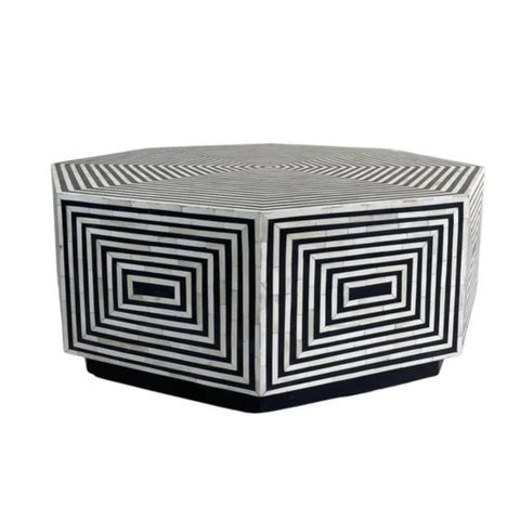 Hexagon Solid Wood Coffee Table | Geometric Living Room Centre Table – Oakvello