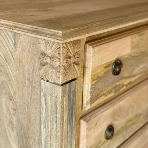 Natural Solid Wood Chest of Drawers | Bedroom Storage Dresser – Oakvello