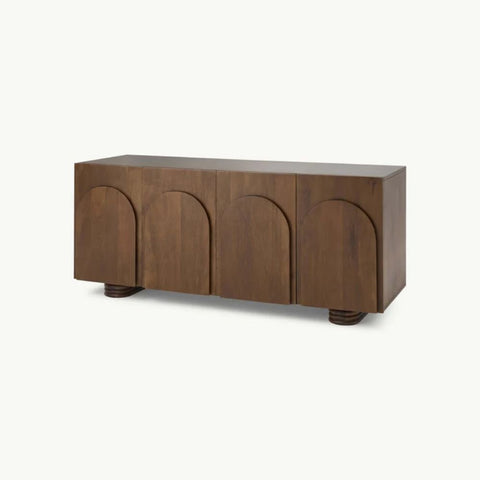 Solid Mango Wood Sideboard with Storage | Living Room Cabinet – Oakvello