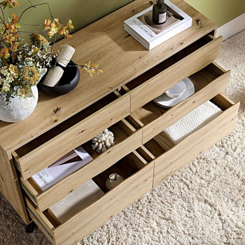 6-Drawer Chest of Drawers | Large Solid Wood Bedroom Dresser – Oakvello