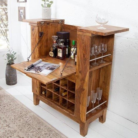 Solid Wood Home Bar Cabinet | Elegant Bar Storage Furniture – Oakvello
