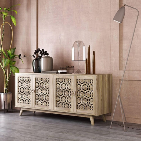 Solid Wood Sideboard | Versatile Living Room Storage Furniture – Oakvello