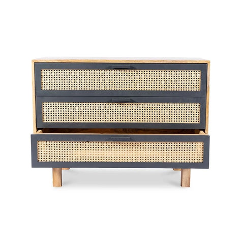 3-Drawer Solid Mango Wood Chest | Compact Bedroom Storage Dresser – Oakvello