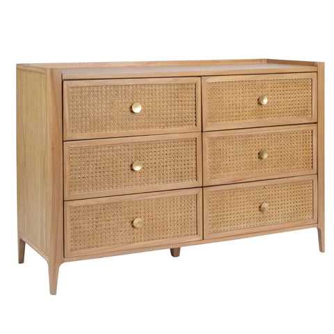 Solid Wood 6-Drawer Chest of Drawers | Bedroom Storage Dresser – Oakvello