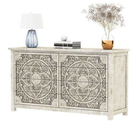 Solid Wood 8-Drawer Chest | Large Bedroom Storage Dresser – Oakvello