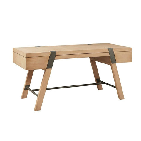 Natural Solid Wood Writing Desk | Home Office Furniture – Oakvello