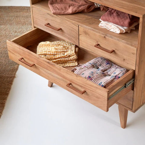 Acacia Bliss Chest of Drawers | Solid Wood Bedroom Dresser – Oakvello