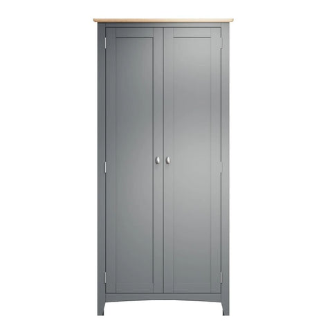 Solid Wood 2-Door Full Hanging Wardrobe | Bedroom Storage Furniture – Oakvello