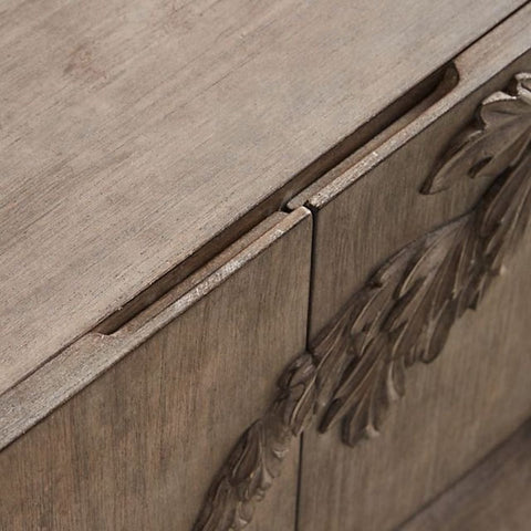 Hand Carved Solid Wood Sideboard | Artisan Handcrafted Living Room Storage – Oakvello